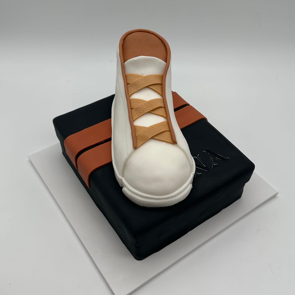 Designer sneaker shoe cake