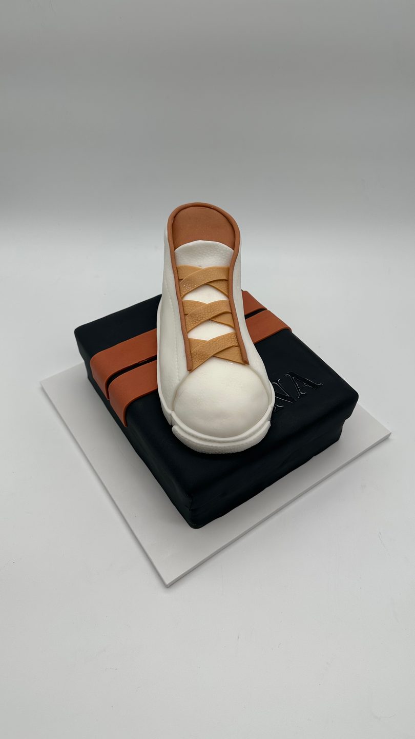 Designer sneaker shoe cake