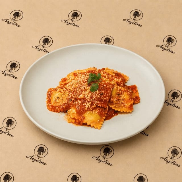 Ricotta and Spinach Ravioli.