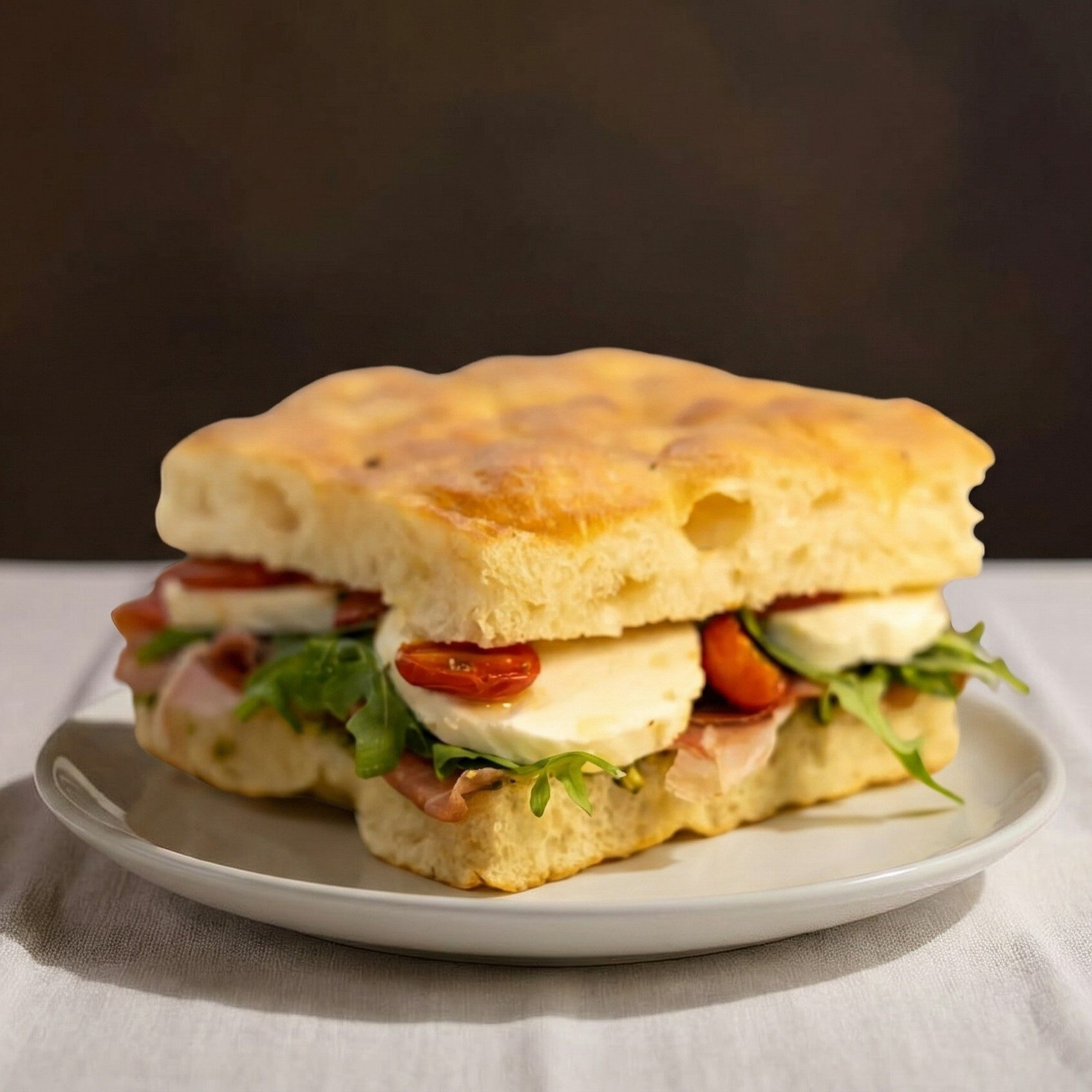 Prosciutto Focaccia Sandwich.