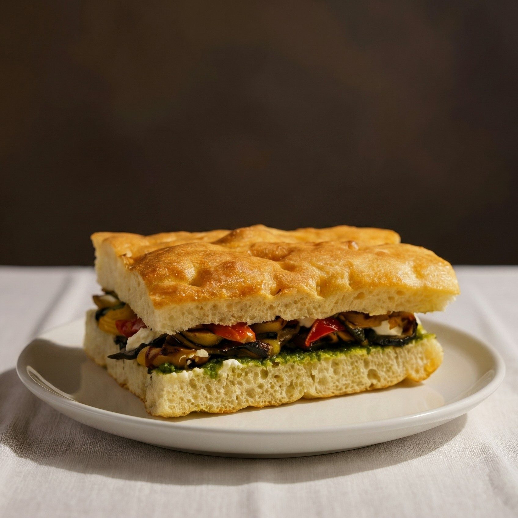 Veggie Focaccia Sandwich.