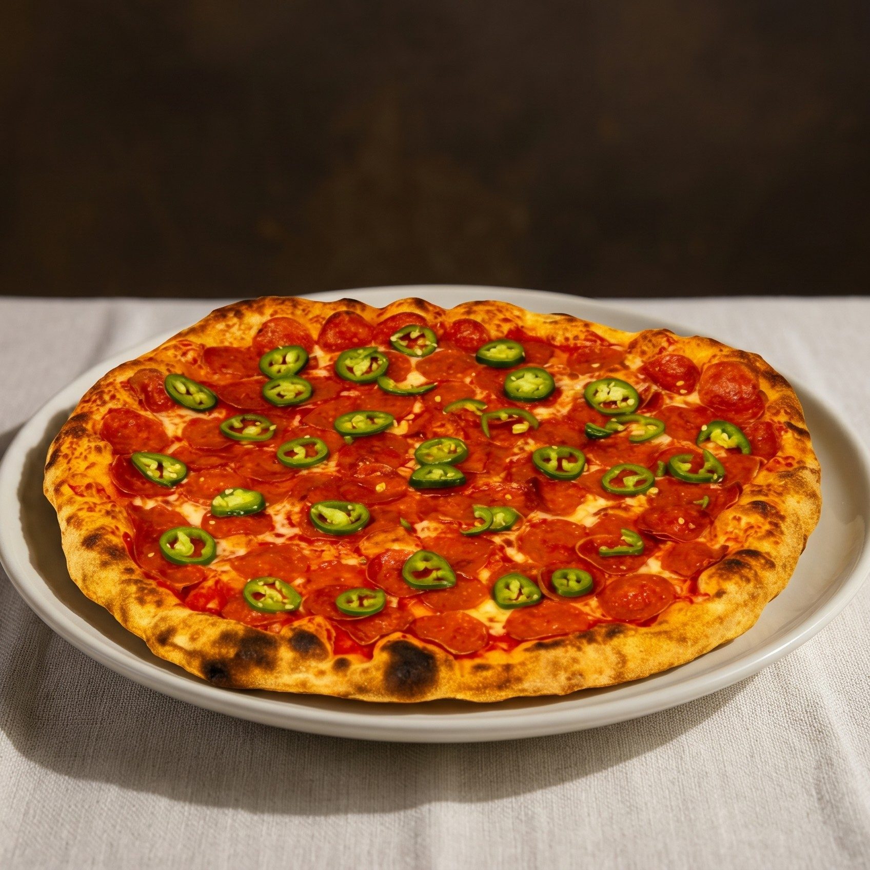 Spicy Salami and Jalapeno Pizza.