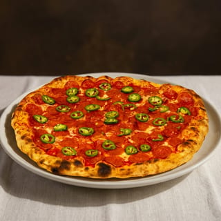 Spicy Salami and Jalapeno Pizza - Whole