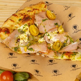 Mortadella and Buratta Pizza - Slice