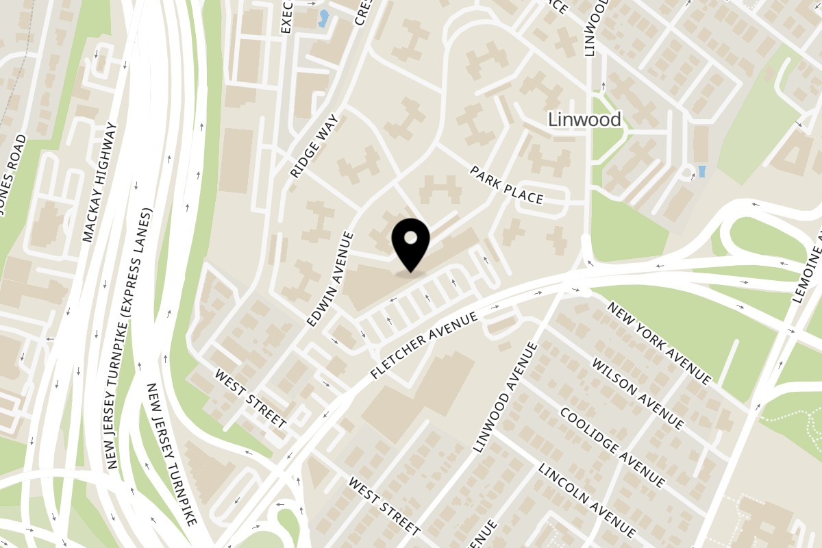 Map showing the location of Angelina Bakery Fort Lee, NJ on 142 Linwood Plaza in Fort Lee